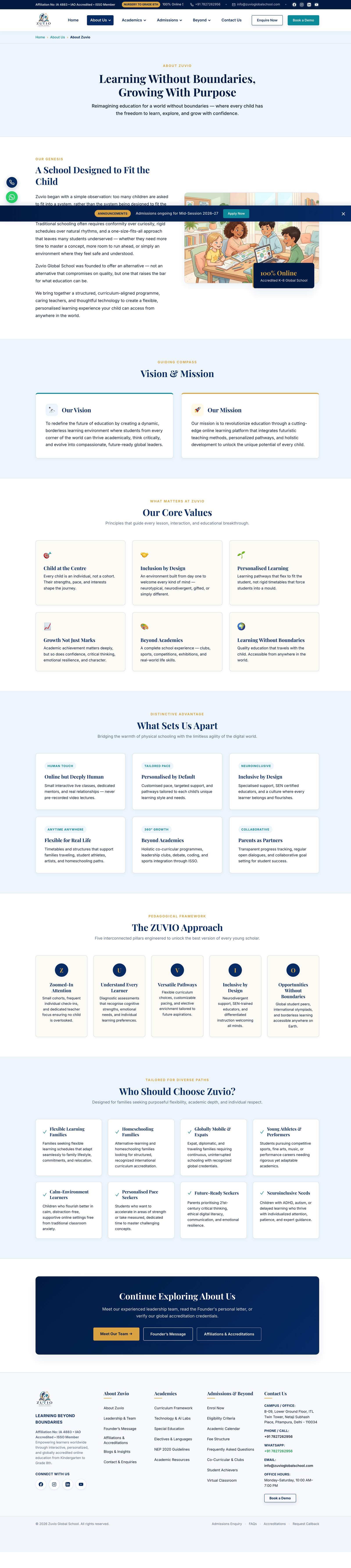 About Zuvio Global School Page