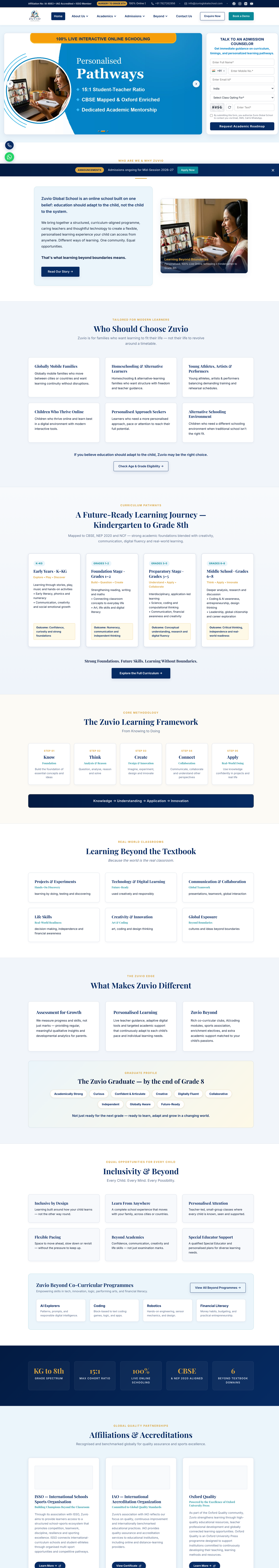 Full Desktop Homepage of Zuvio Global School